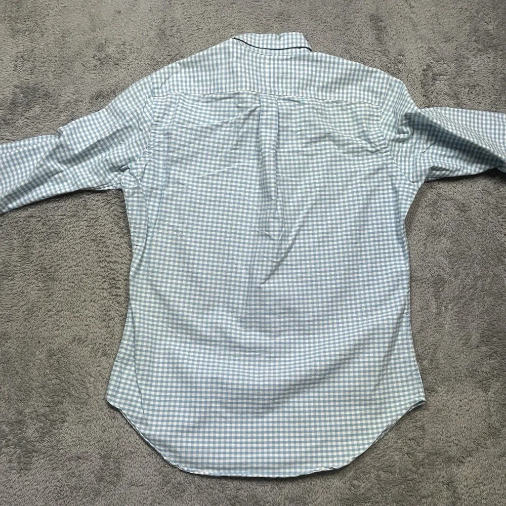 Ralph Lauren Shirt Men's M Blue Check Classic Oxford Button Down Flesh Pony OCBD